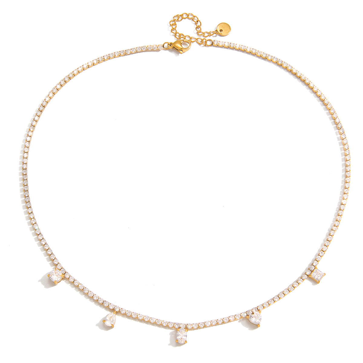 Damen elegante Halskette mit funkelnden Zirkonia und verstellbarer Verlängerung Shop Nory