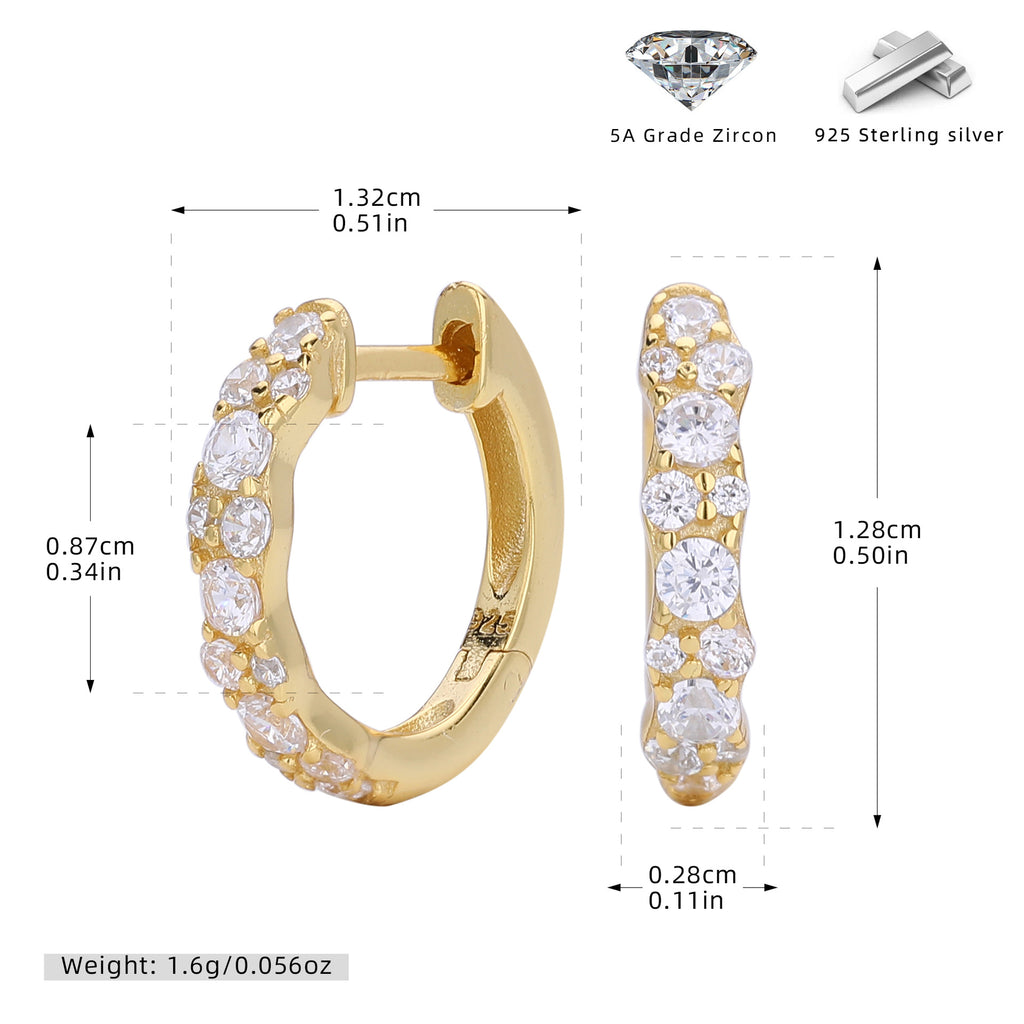 Damen Creolen mit funkelnden Zirkonia aus hochwertigem 925 Sterling Silber Shop Nory