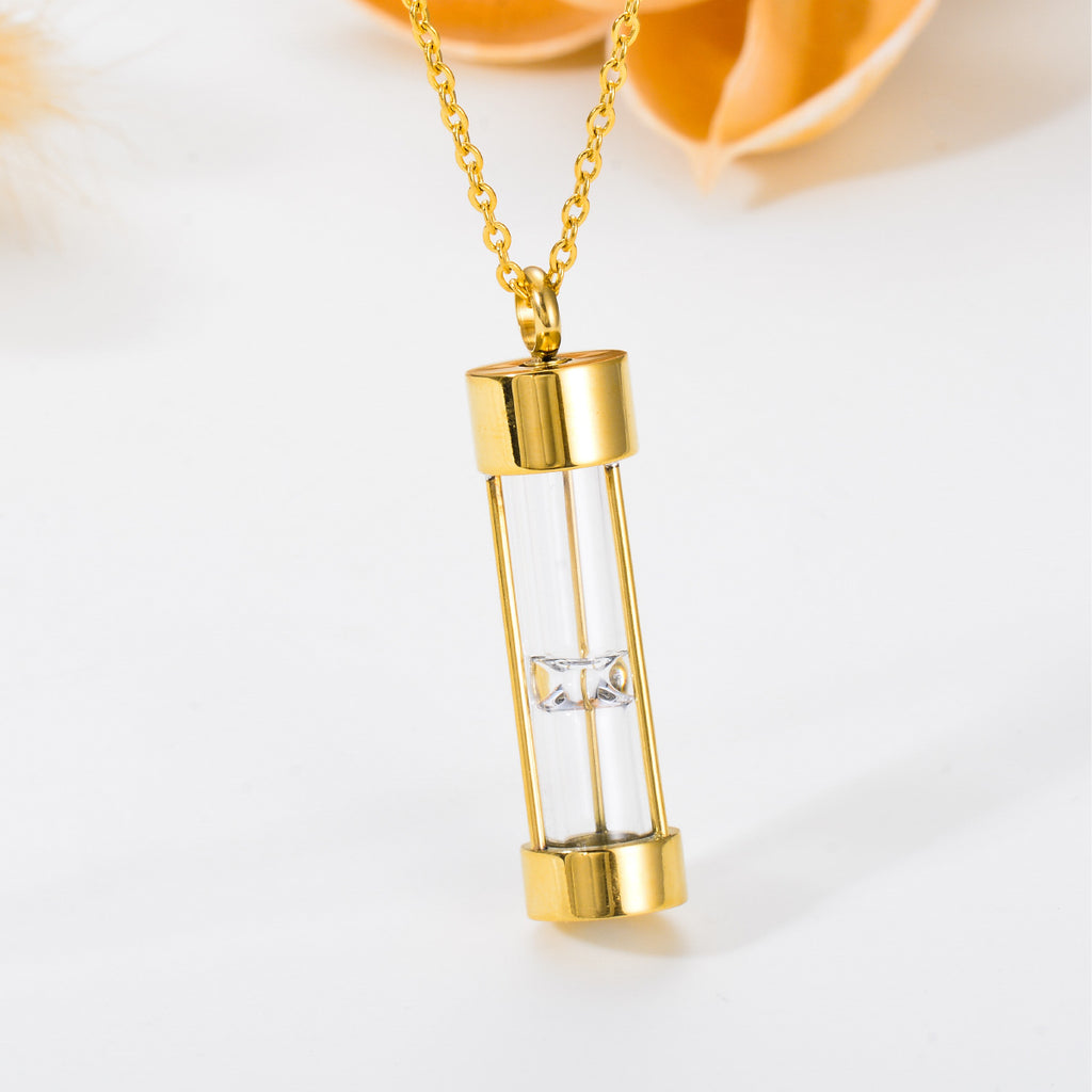 Damen Pendelkette mit modernem Sanduhr-Anhänger Shop Nory