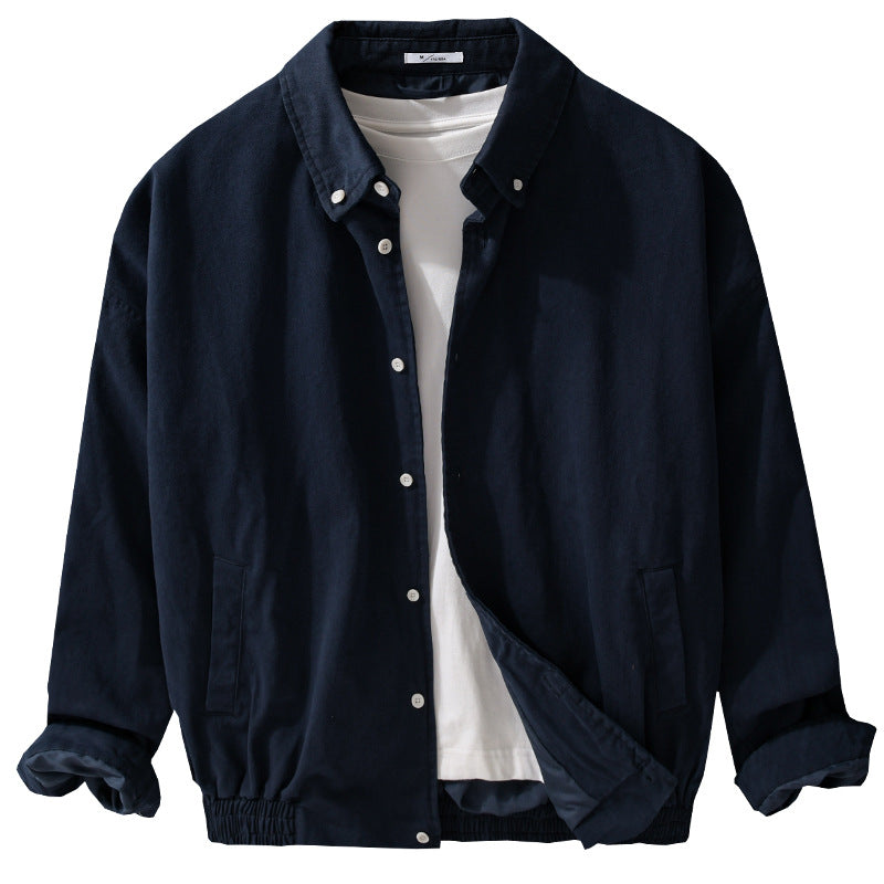 Herren Leichte Baumwoll-Utility-Jacke mit Knopfleiste und elastischem Saum Shop Nory