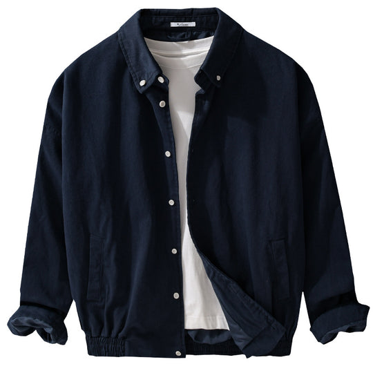 Herren Leichte Baumwoll-Utility-Jacke mit Knopfleiste und elastischem Saum Shop Nory