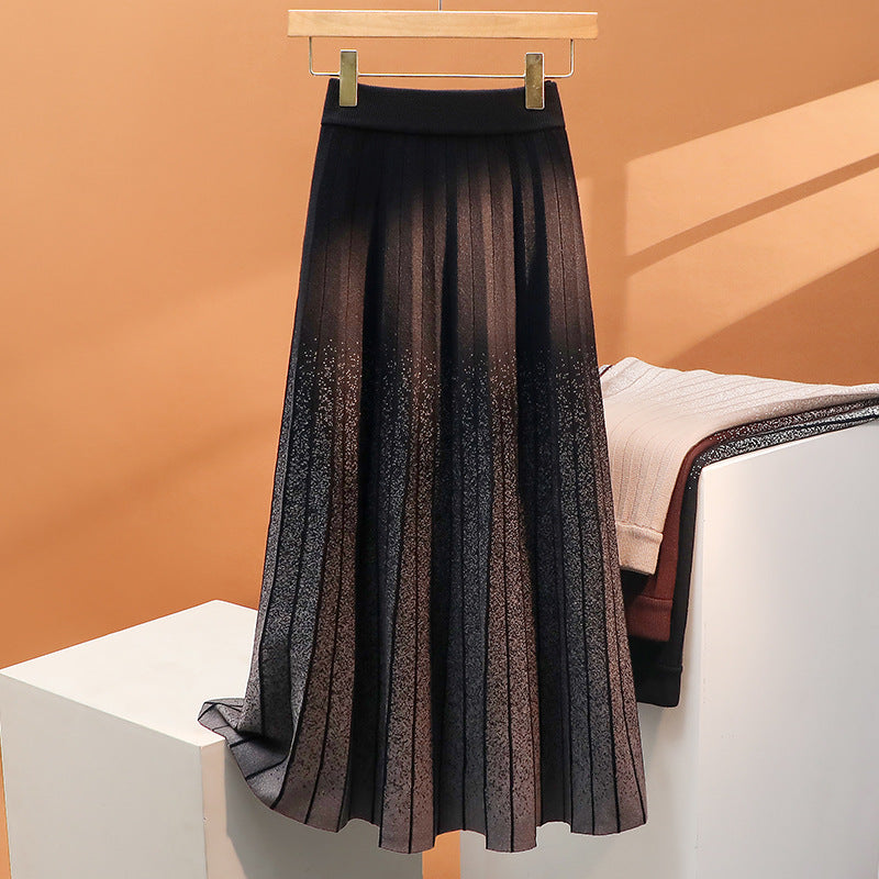 Damen Plissierter Maxirock mit elegantem Farbverlauf Shop Nory