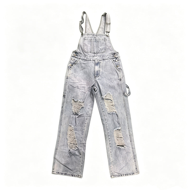 Herren Lässige Ripped Latzhose Shop Nory