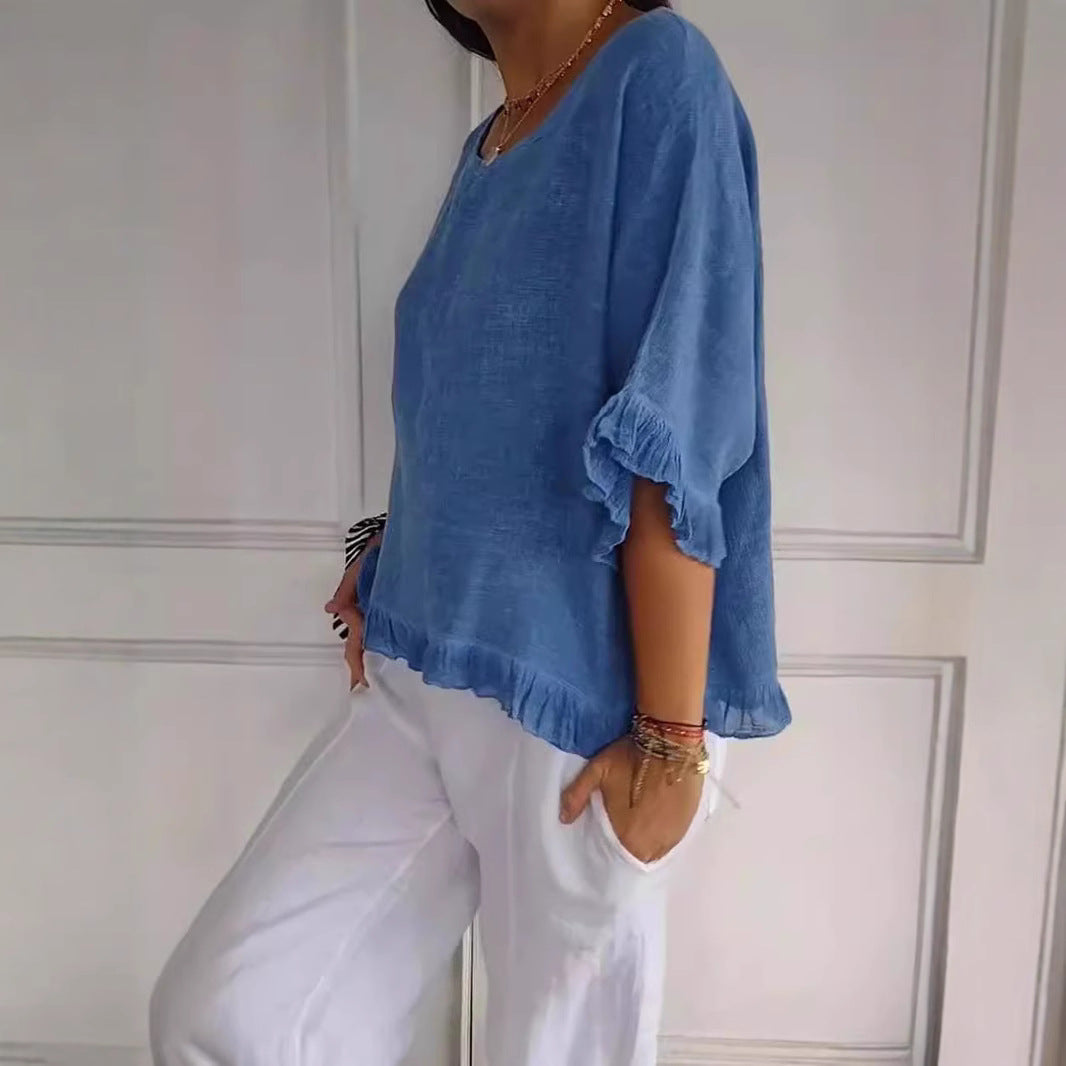 Damen Leichtes Shirt mit Fransen