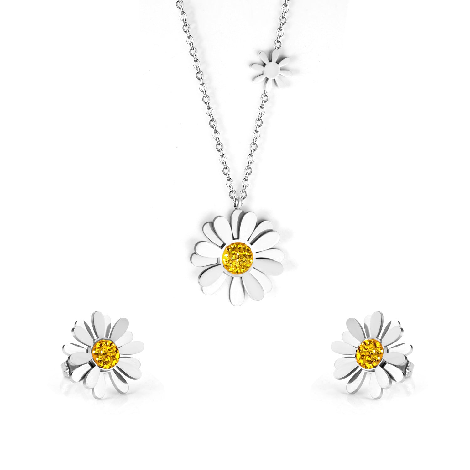 Damen Schmuckset mit floralem Design und funkelnden Zirkonia Shop Nory