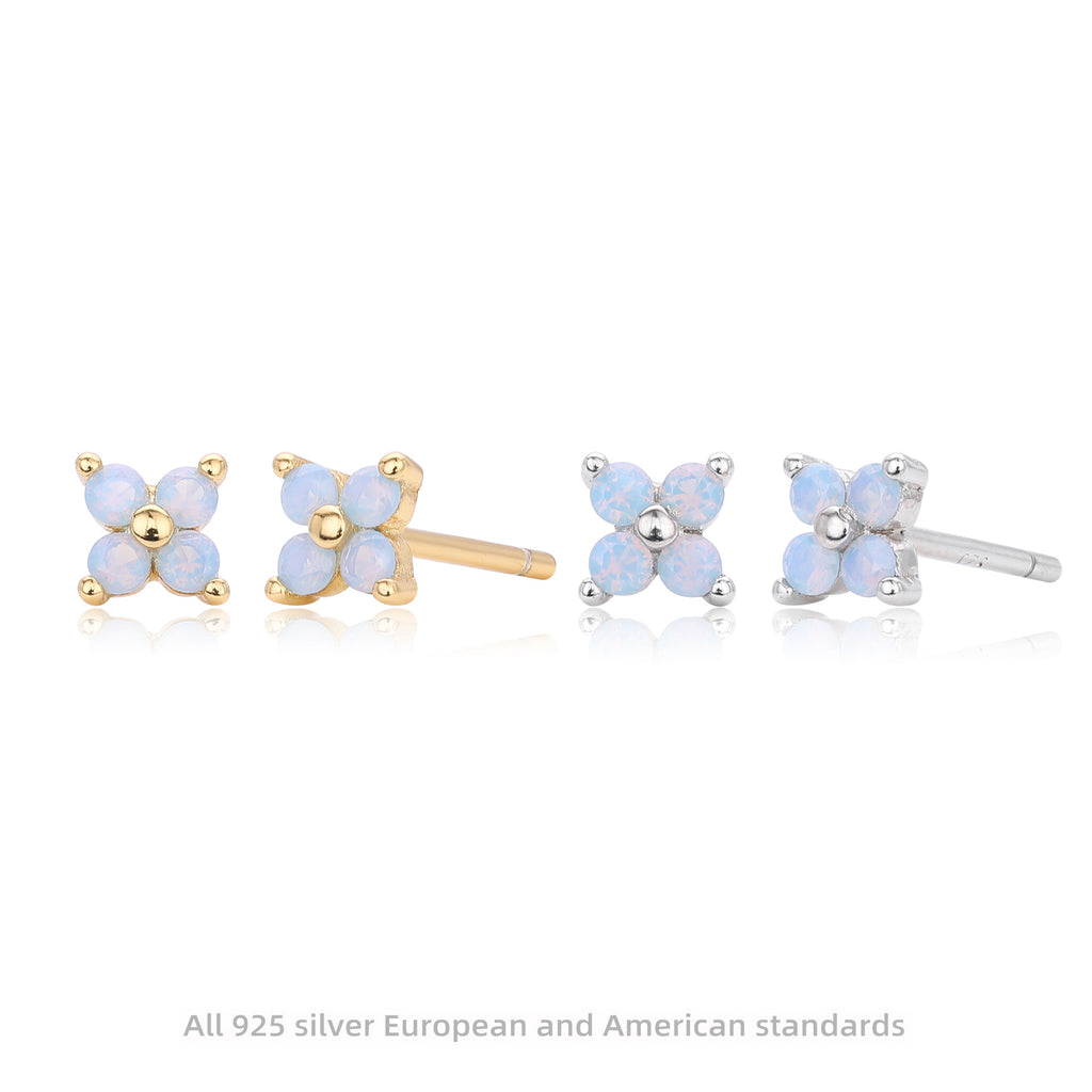 Damen Ohrstecker mit funkelndem Zirkonblüten-Design aus 925 Sterling Silber Shop Nory