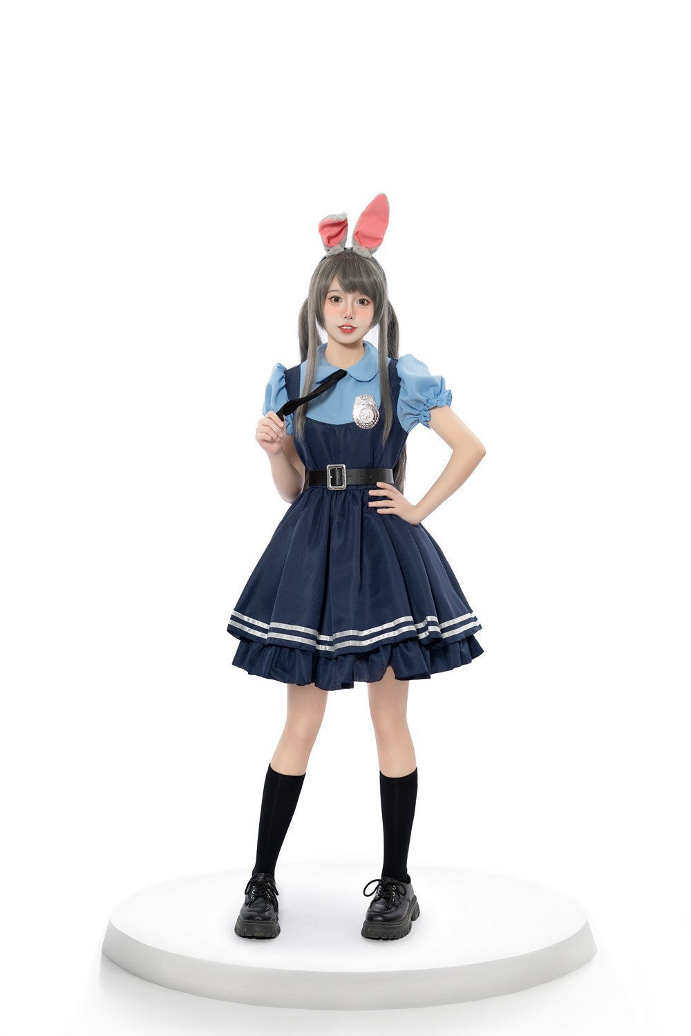 Mädchen Polizistin Kostüm mit Rüschenrock und Accessoires Shop Nory