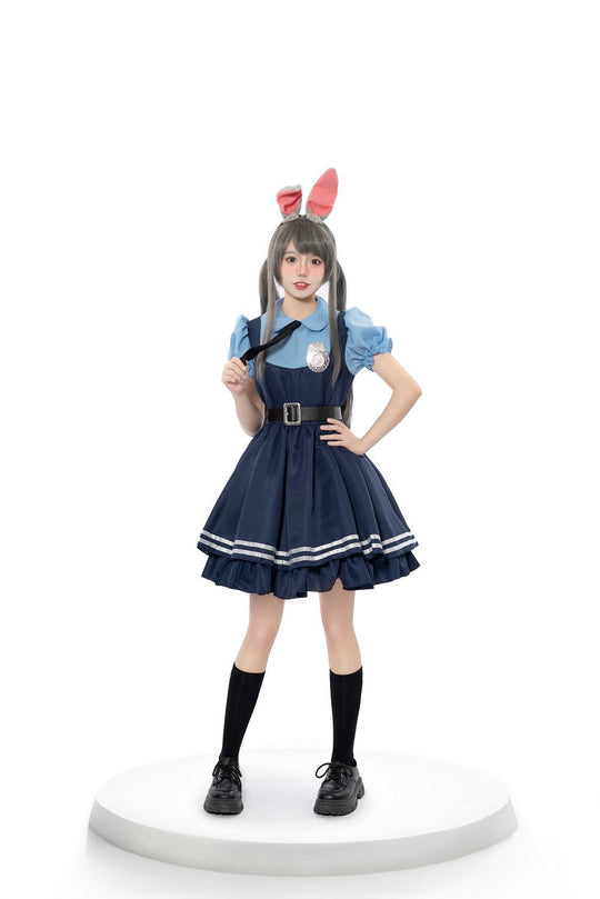 Mädchen Polizistin Kostüm mit Rüschenrock und Accessoires Shop Nory