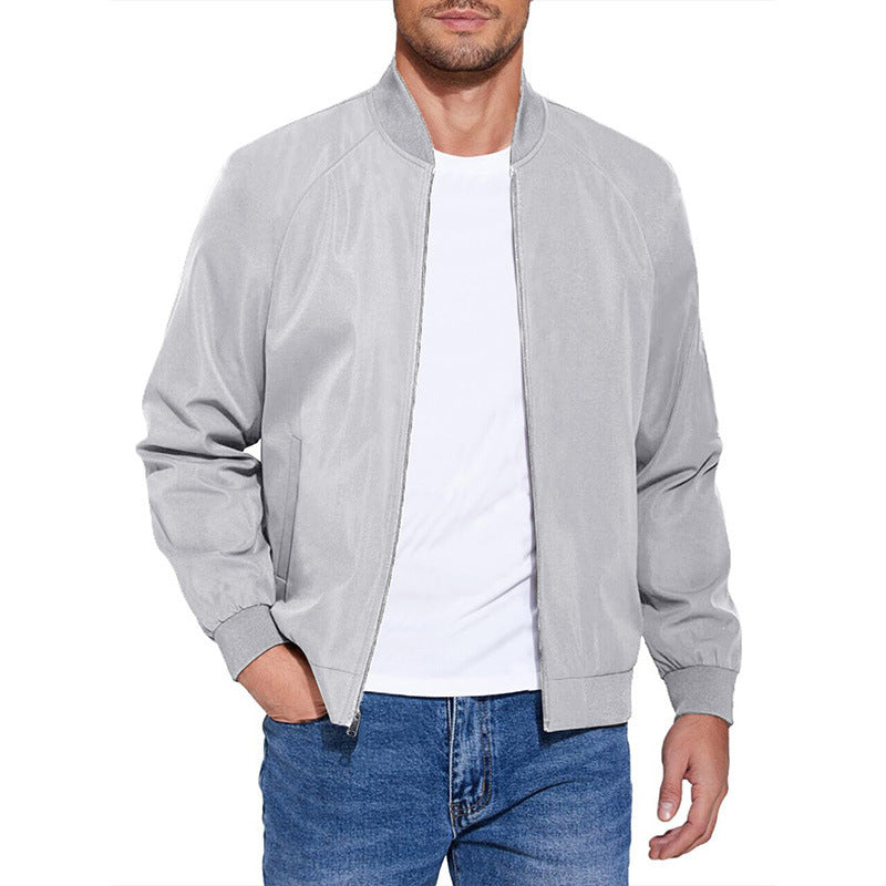 Herren Leichter Baumwoll‑Mix Bomberblouson mit Rippbündchen und verdecktem Reißverschluss Shop Nory