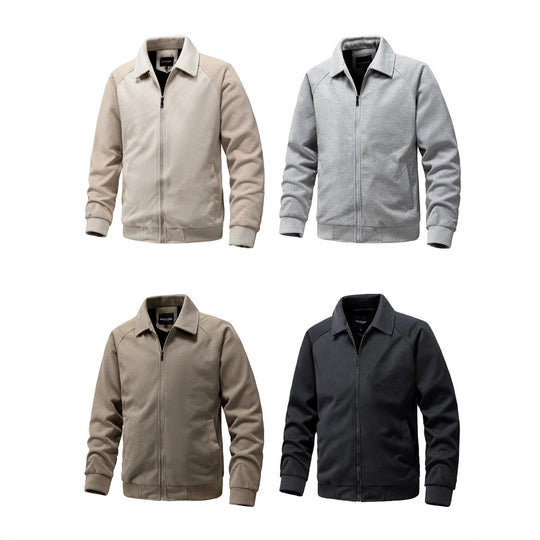 Herren Lässige Sweatjacke mit Reißverschluss und strukturierten Rippenärmeln Shop Nory