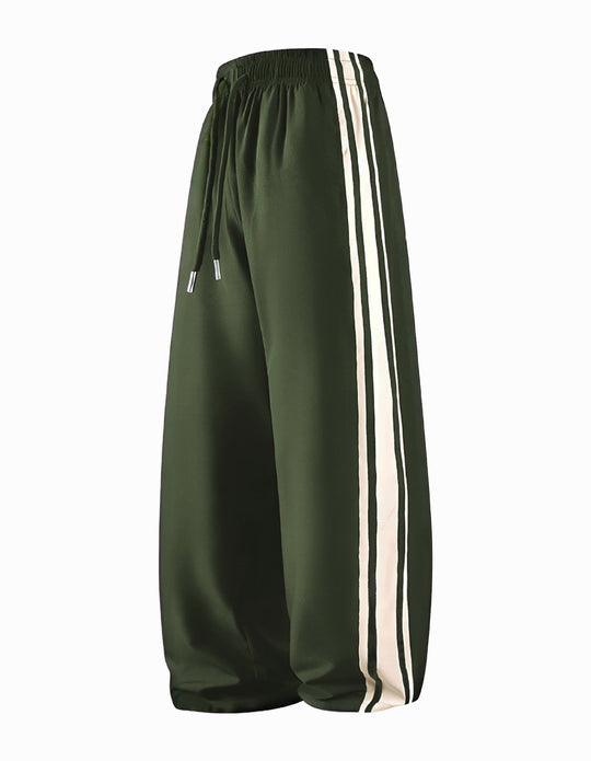 Damen Weite Trackpants mit Tunnelzugbund und seitlichen Kontraststreifen Shop Nory