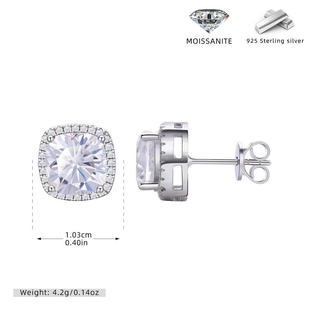 Damen Ohrstecker aus 925 Sterling Silber mit funkelndem Moissanit Shop Nory
