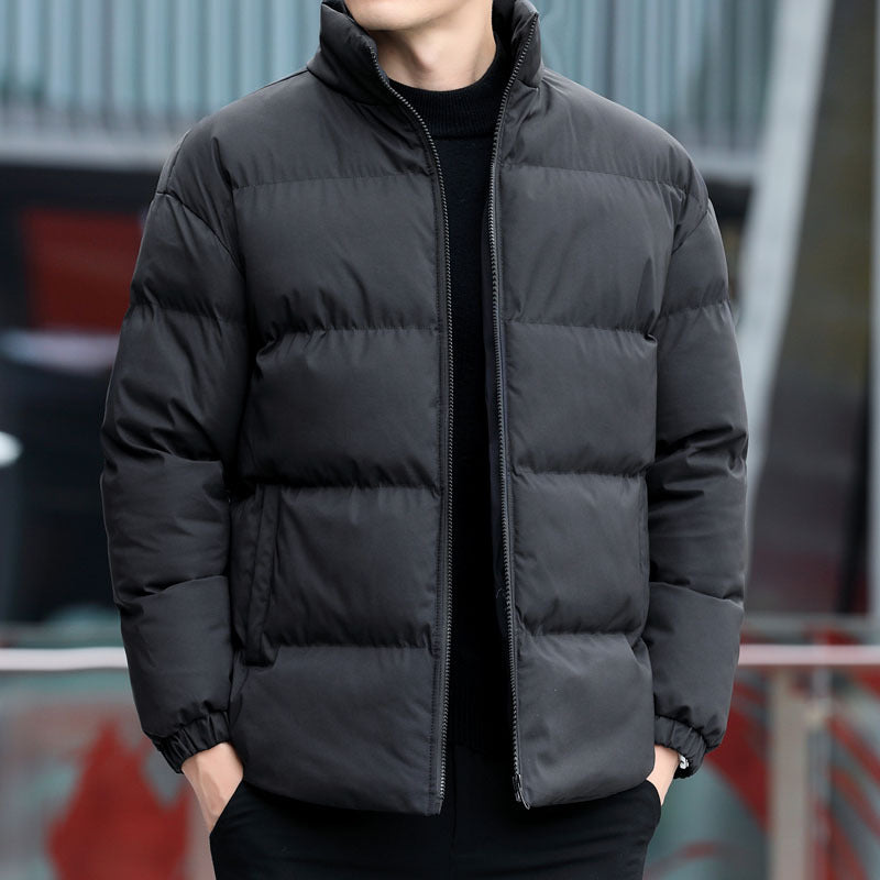 Herren Kurz geschnittene gesteppte Thermojacke mit Stehkragen, Zwei‑Wege Reißverschluss und elastischen Bündchen Shop Nory