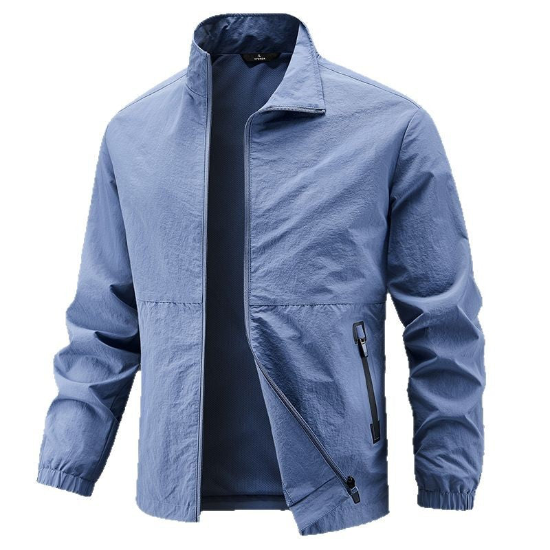Herren Leichte technische Übergangsjacke mit Stehkragen atmungsaktivem Mesh-Futter und wasserabweisenden Reißverschlusstaschen Shop Nory