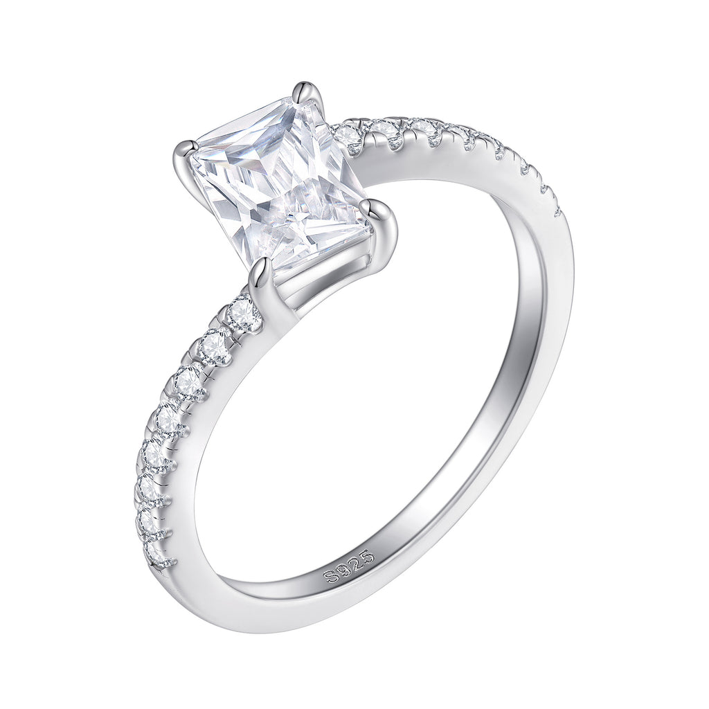 Damen eleganter Verlobungsring mit ovalem Design und funkelnden Zirkonia Shop Nory