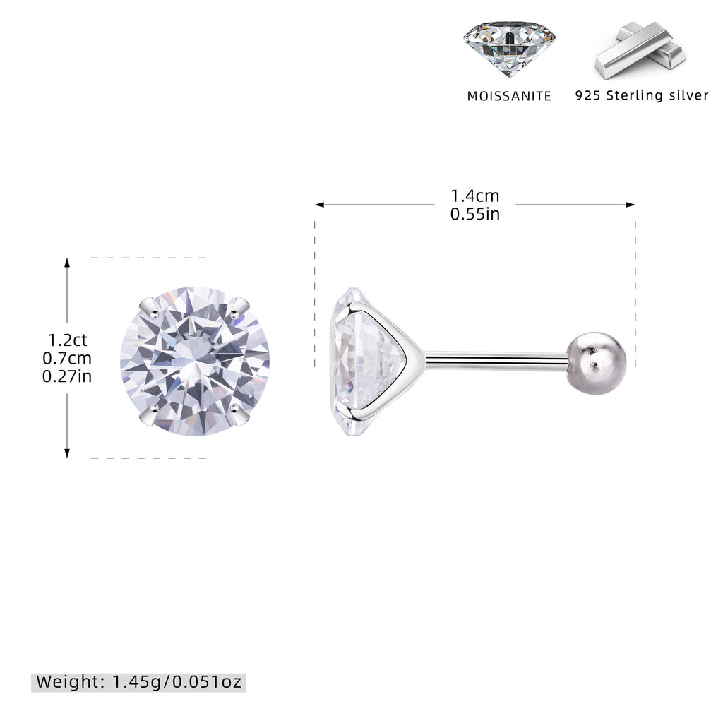 Damen Piercing mit funkelndem Moissanit und hochwertigem 925 Sterling Silber Shop Nory