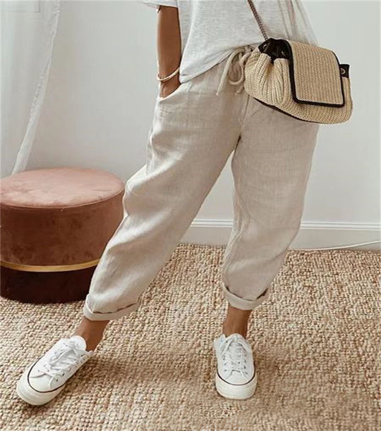 Damenschalotte-Haremshosen mit floralem Stickmuster Shop Nory