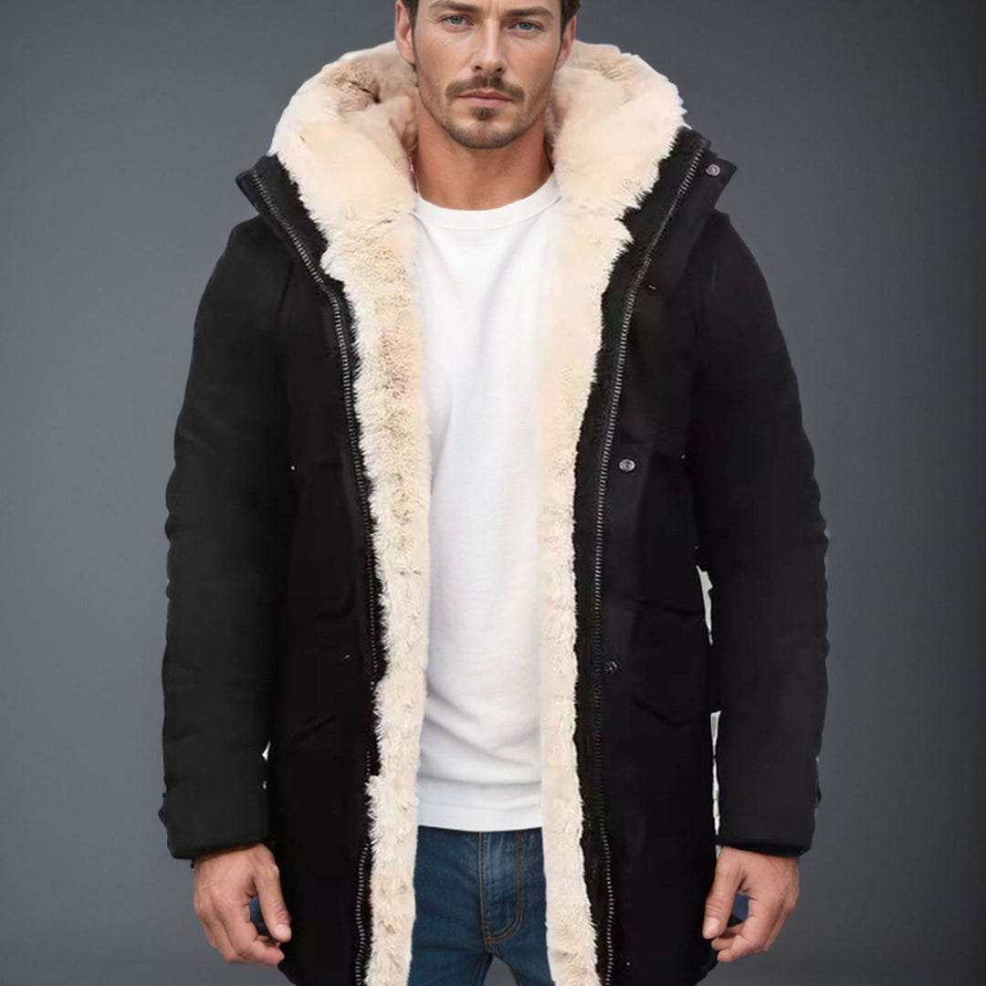 Herren Parka im Field‑Stil mit Teddyfutter in Kapuze, aufgesetzten Pattentaschen und Druckknopfverschluss Shop Nory