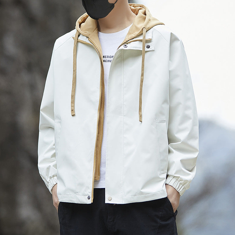 Herren Leichte Regenjacke mit verstellbarem Kapuzenkragen Shop Nory