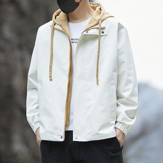 Herren Leichte Regenjacke mit verstellbarem Kapuzenkragen Shop Nory
