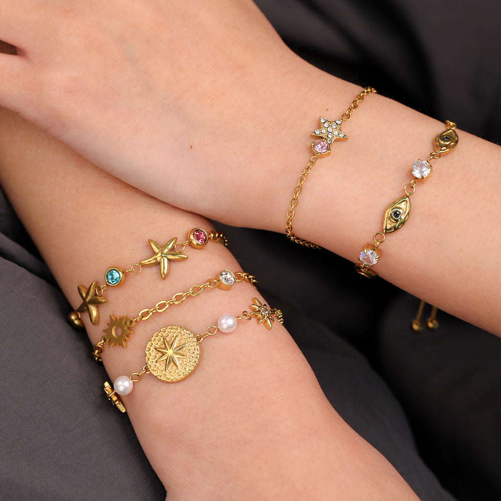Damen Armband mit funkelndem Sternenanhänger und verstellbarem Design Shop Nory