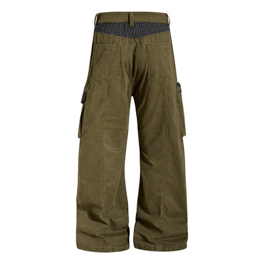 Damen weite Culotte-Cargohose mit Multi-Taschen und Textur-Einsätzen Shop Nory