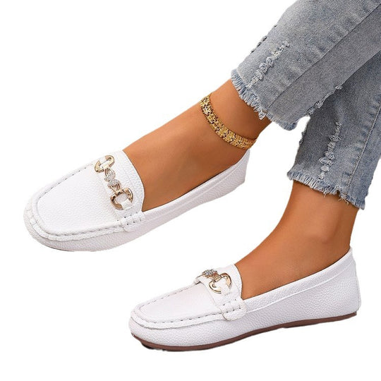 Damen Elegante Mokassin Loafer mit Zierkette und gepolstertem Komfortfußbett Shop Nory