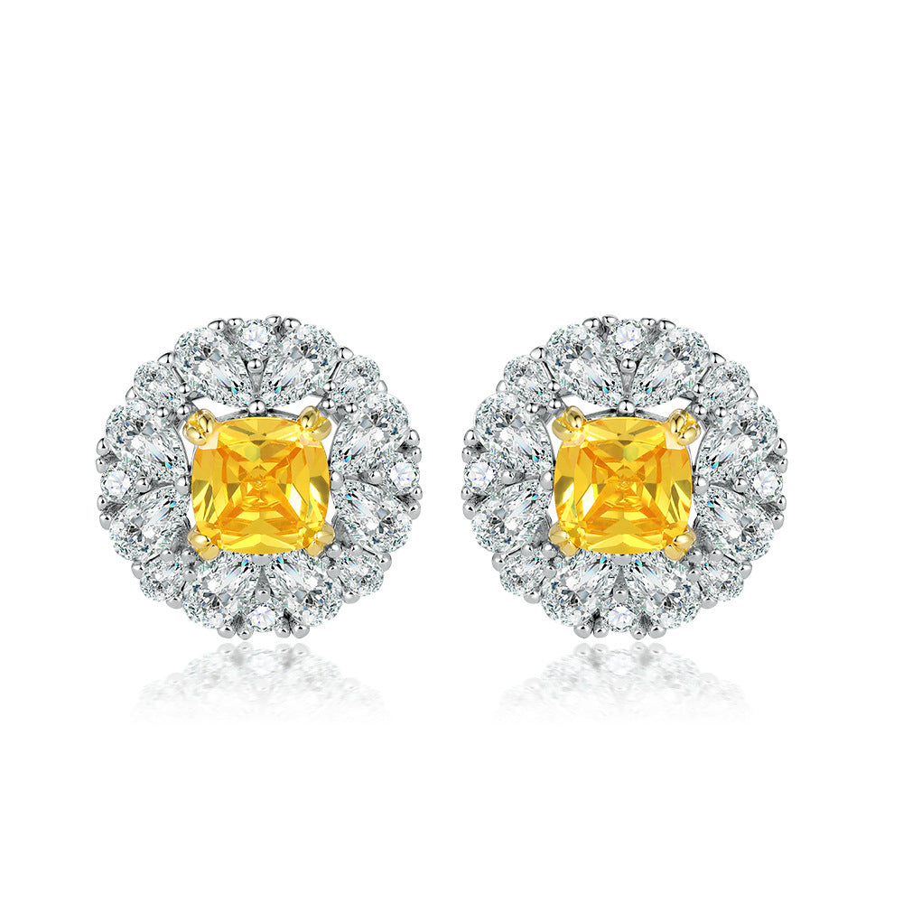Damen Ohrstecker mit elegantem Kristallrahmen Shop Nory