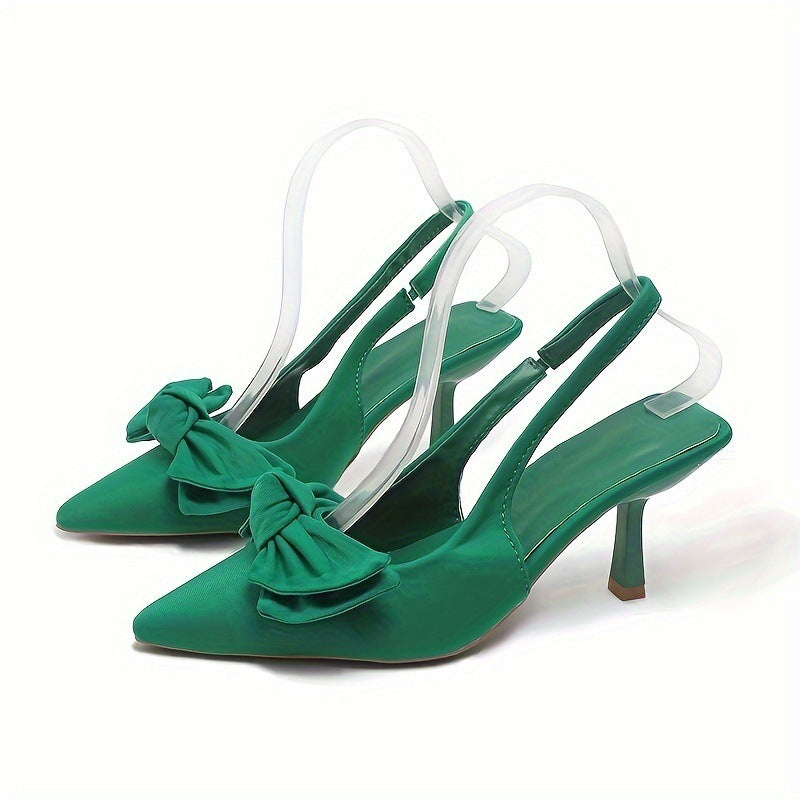 Damen elegante Slingback-Pumps mit dekorativem Schleifen-Detail