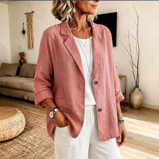 Damen Leichte und elegante Leinenjacke Shop Nory