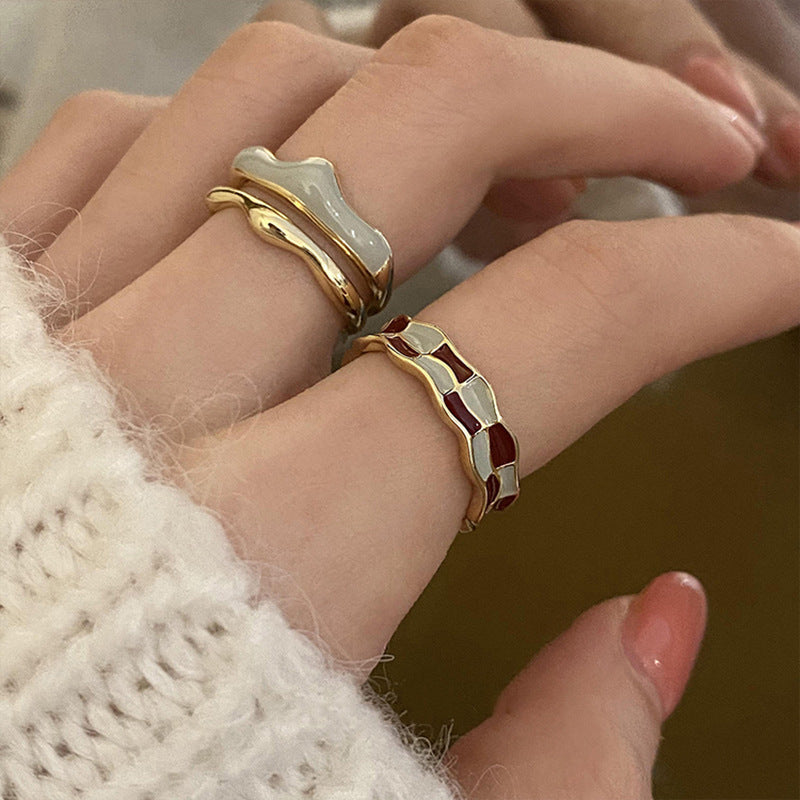 Damen Trendiger Verstellbarer Ring mit kunstvollem Strukturdesign Shop Nory