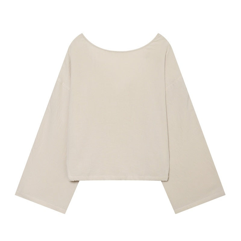 Damen Haremshose mit hohem Smokbund, weitem Fall und verstellbaren Kordelabschlüssen Shop Nory