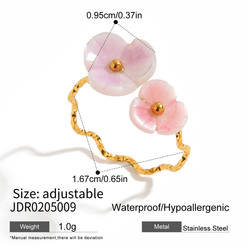 Damen Offenes Armband mit blütenförmigem Design aus hypoallergenem Edelstahl Shop Nory