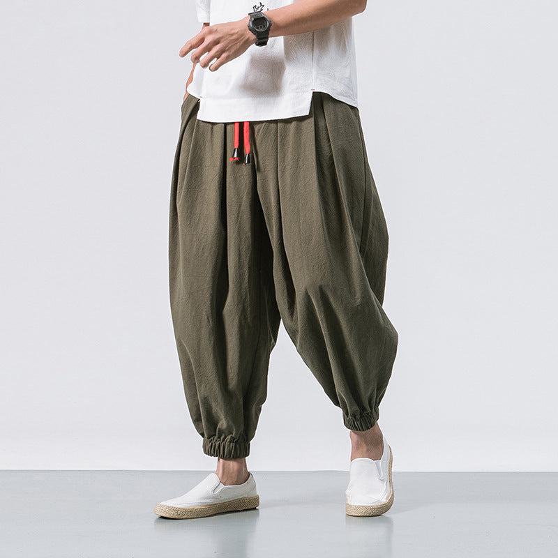 Herren ausgefallene Ballonhose im Haremstil mit Faltenwurf, elastischem Bund und Kordelzug Shop Nory