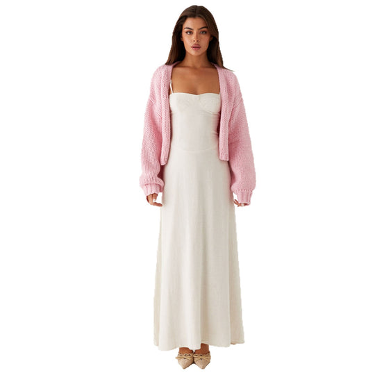 Damen Oversized Grobstrick-Cardigan mit Schalkragen und Rippbündchen Shop Nory