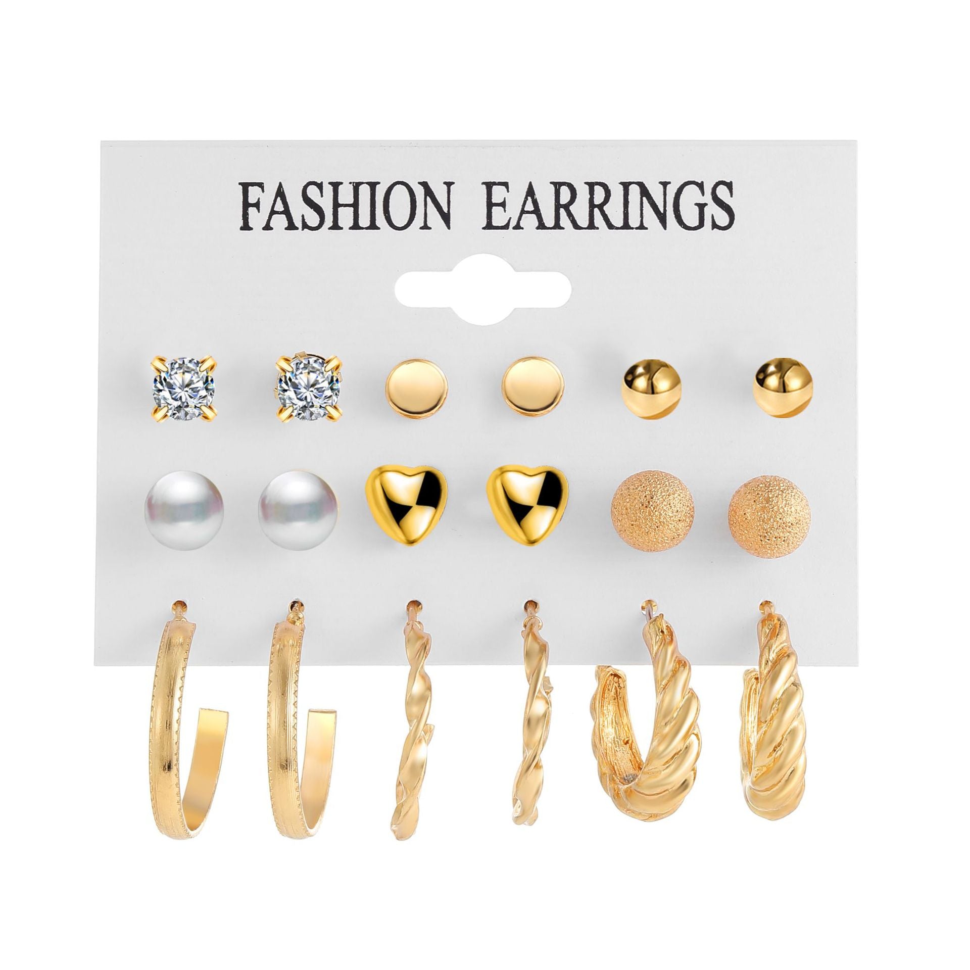 Damen Ohrringe Set mit verschiedenen eleganten Perlen- und Glanzelementen Shop Nory