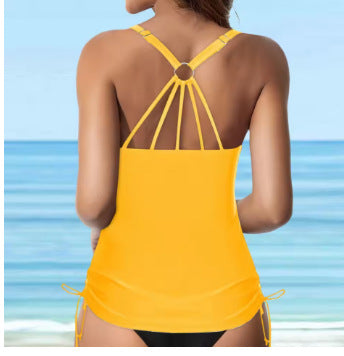 Damen lässiges Tankini-Oberteil mit Schnürung