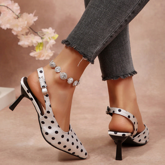 Damen Slingback-Pumps mit Punktmuster und elegantem Design