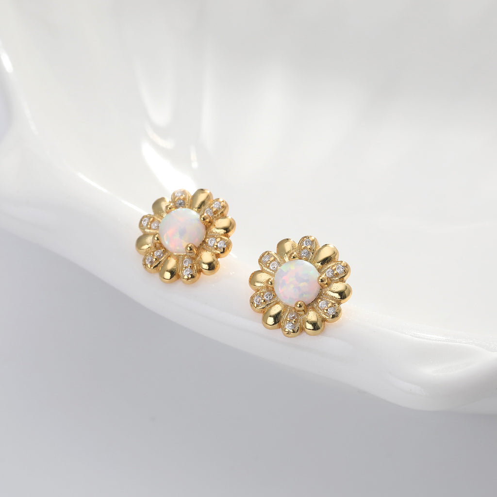 Damen Ohrstecker mit floralem Design und hochwertigem Zirkonbesatz Shop Nory