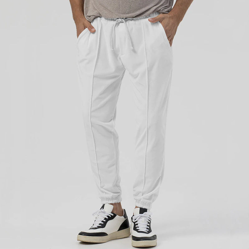 Herren Tapered-Jogginghose im Leinenlook mit Bügelfalte und Bündchen Shop Nory