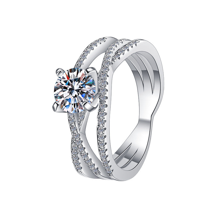 Damen Verlobungsring mit strahlendem Kristall und modernem Design Shop Nory