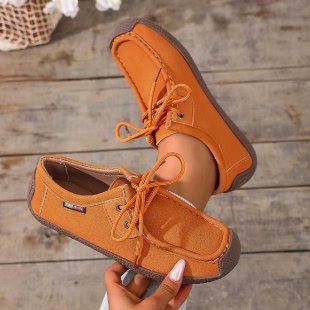 Damen Canvas-Mokassin-Slipper mit Schnürung und gepolsterter Komfortsohle Shop Nory