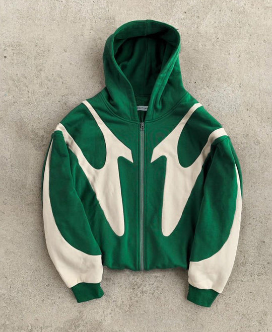 Damen stilvoller Kapuzenpullover mit kontrastierenden Einsätzen