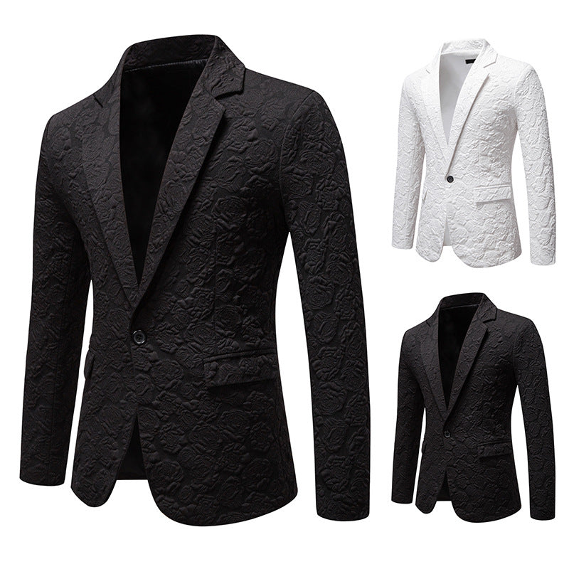 Herren strukturiertes Business-Sakko mit floraler Jacquardstruktur und Slim-Fit Shop Nory