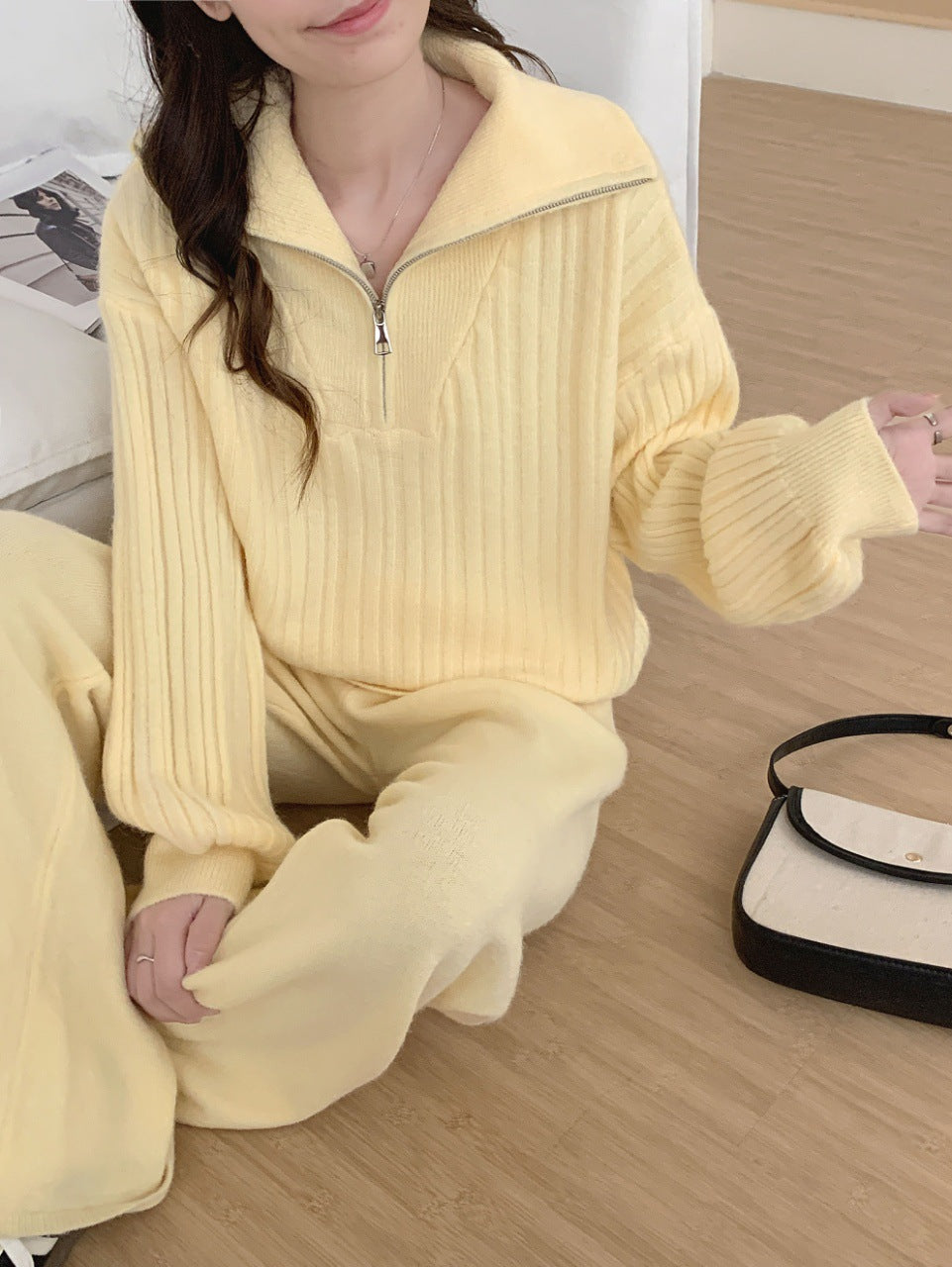 Damen Modischer Pullover mit Reißverschluss Shop Nory