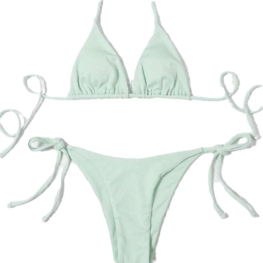 Damen Triangel-Bikini mit raffinierter Rüschung