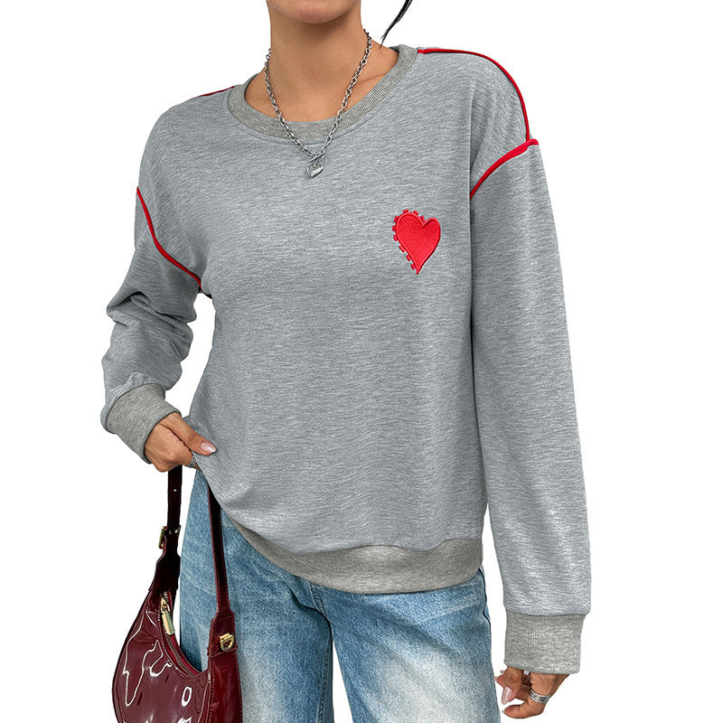 Damen Lässiger Pullover mit Herzdesign Shop Nory