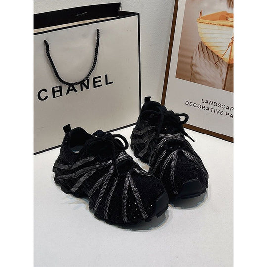 Damen Glamouröse kristallbesetzte Chunky-Sneaker mit skulpturierter Sohle Shop Nory