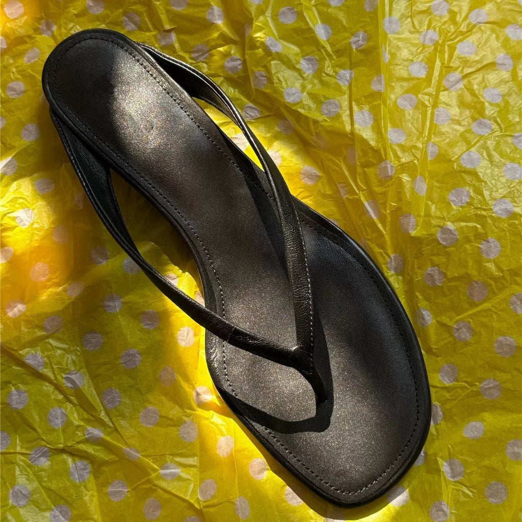 Damen elegante Zehentrenner-Sandalen mit minimalistischem Riemendesign