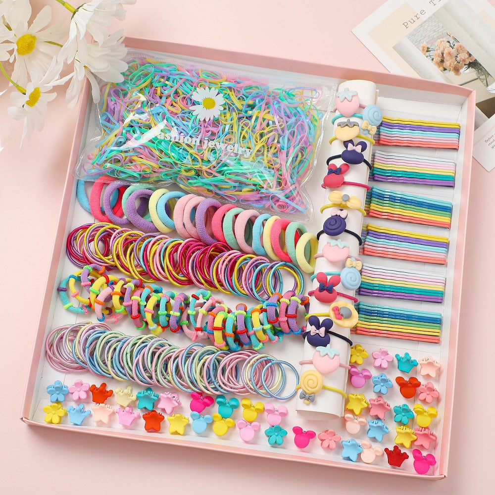 Damen Haaraccessoire-Set mit bunten Haargummis und Clips Shop Nory